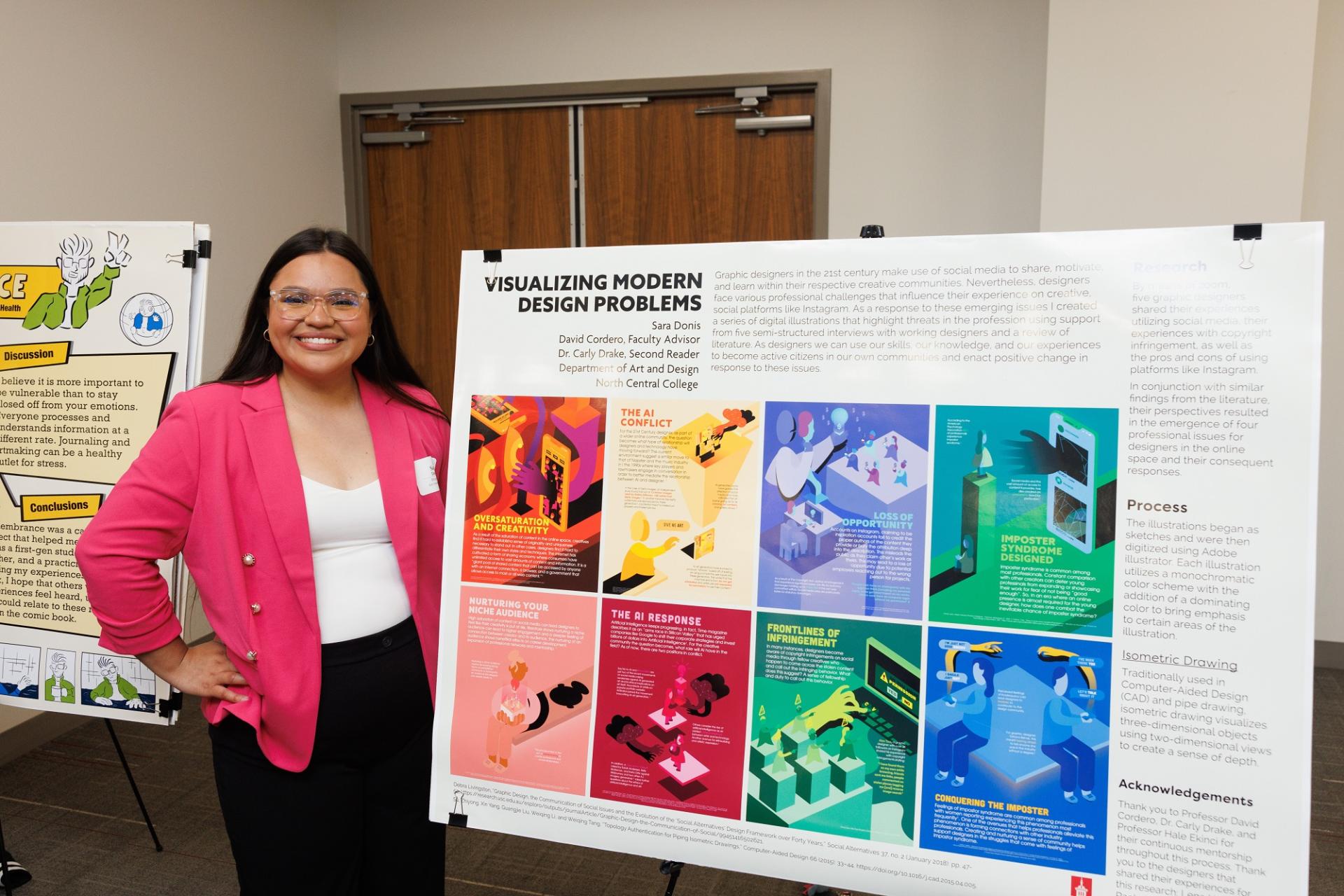 A student presenter at North Central College's Rall Symposium.