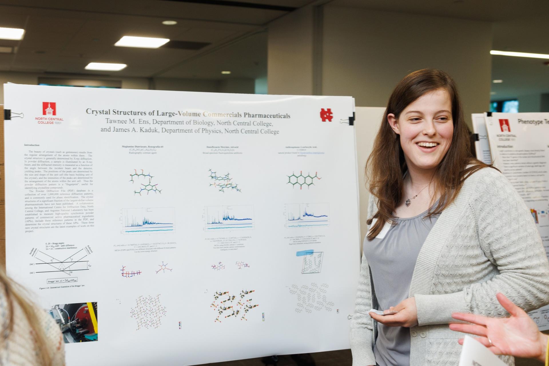 A student presenter at North Central College's Rall Symposium.