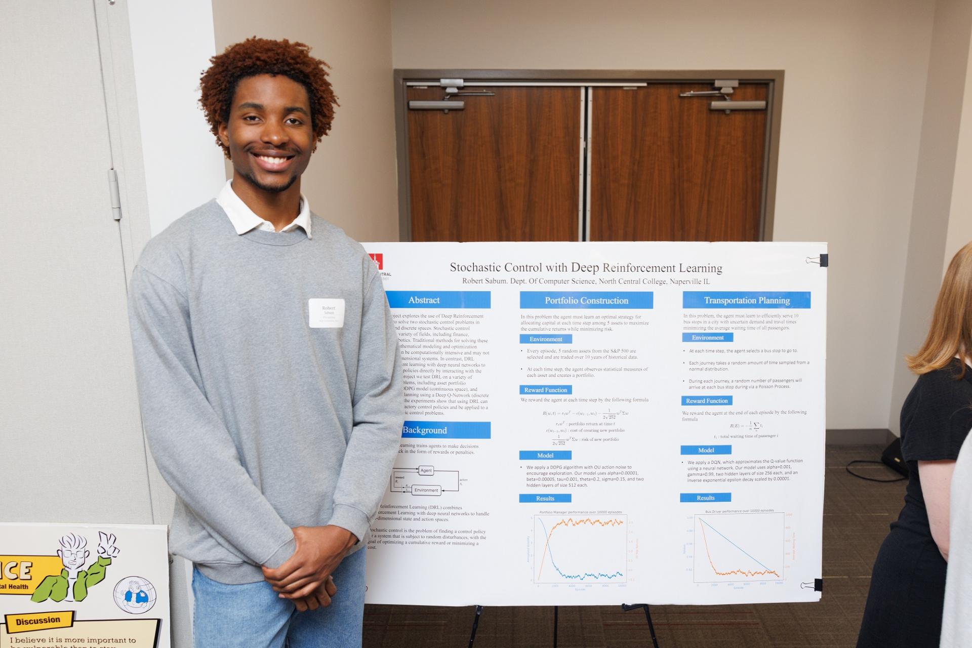 A student presenter at North Central College's Rall Symposium.