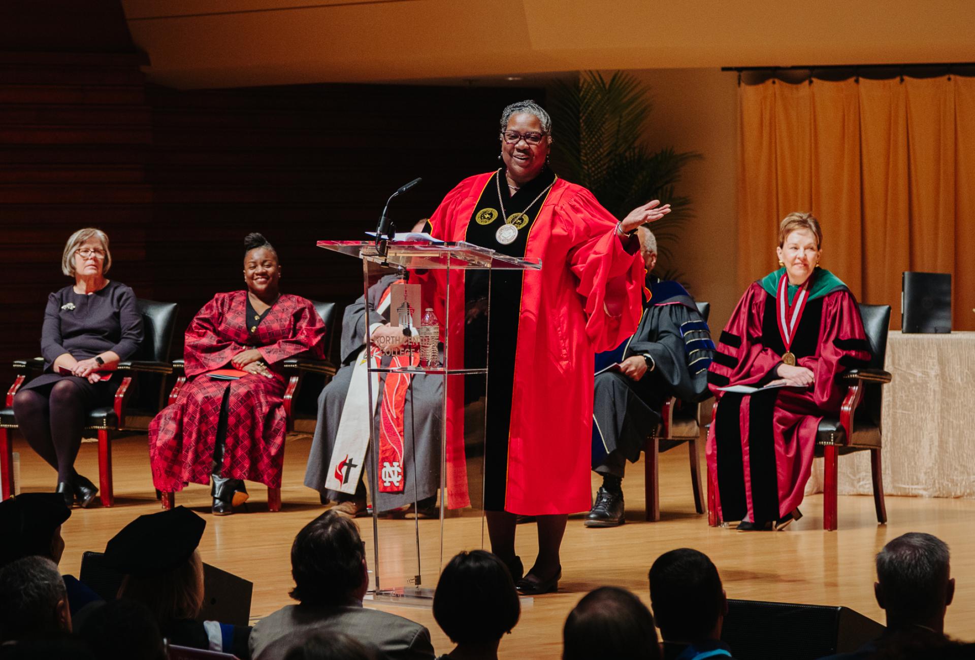Anita Thomas addresses the audience.