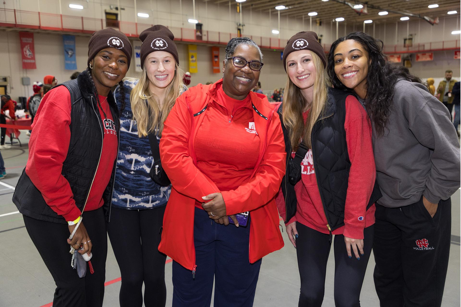 President Thomas with students at her festival.