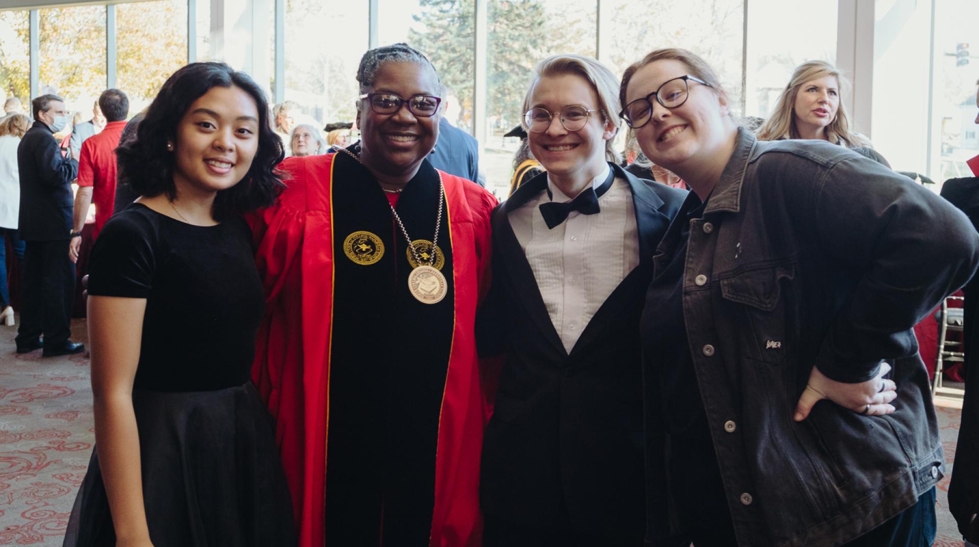 Anita Thomas with North Central College students.