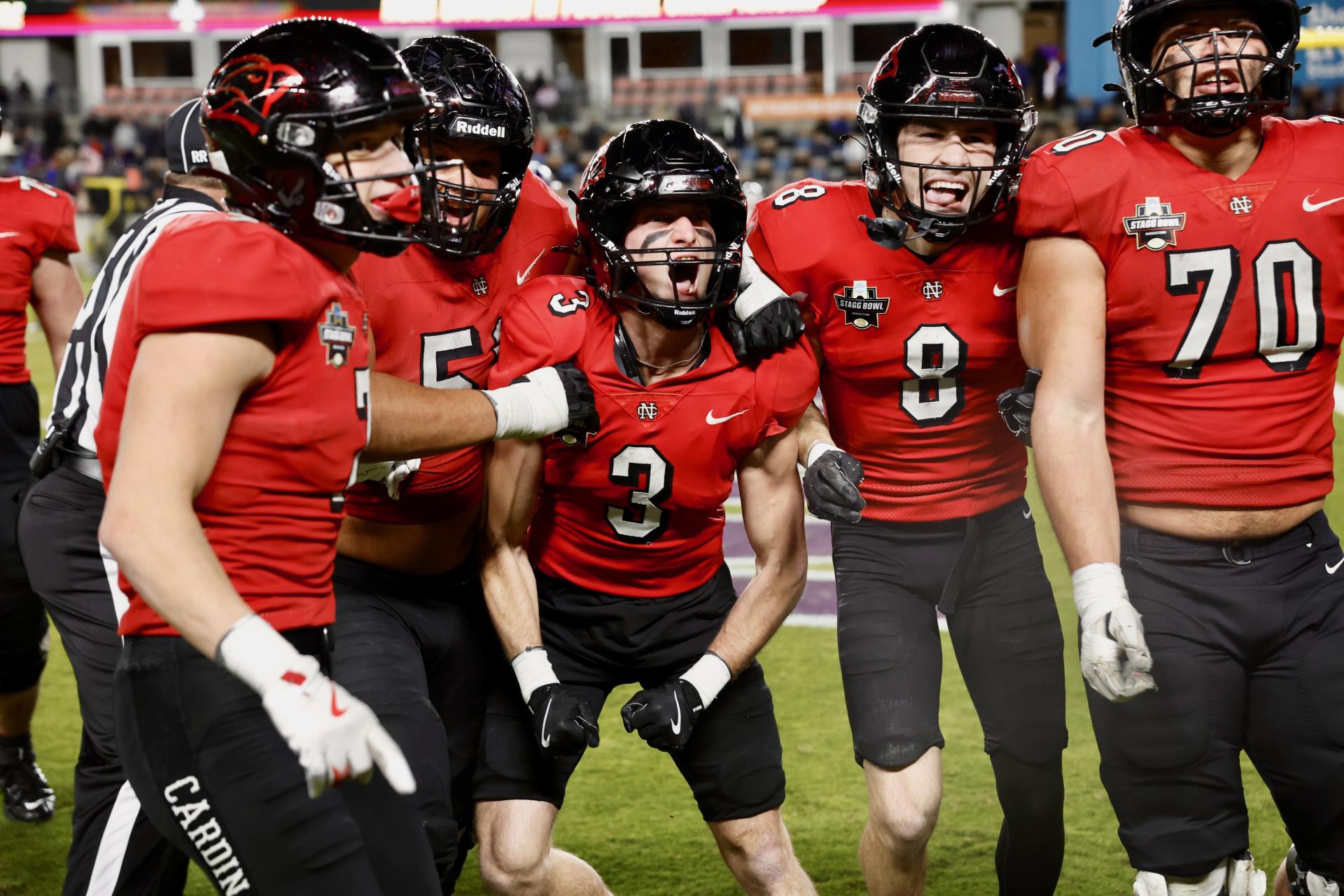 North Central football players in the Stagg Bowl