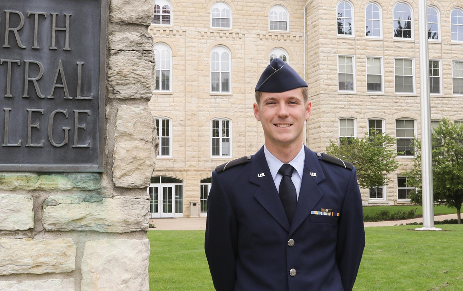 North Central College student and Air Force ROTC cadet Brady Dickerson.