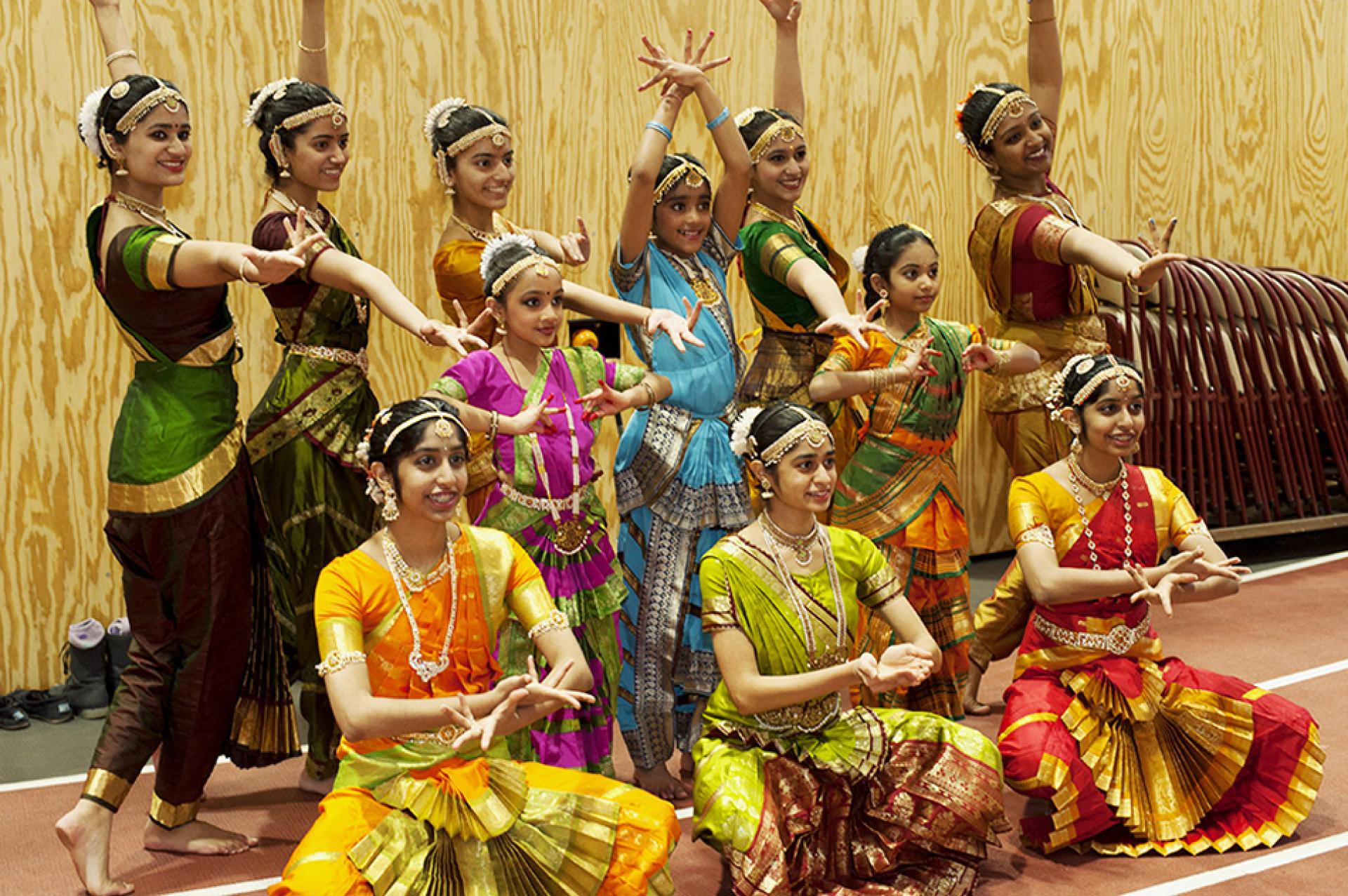 Nartan Indian folk dancers who performed at the International Festival.