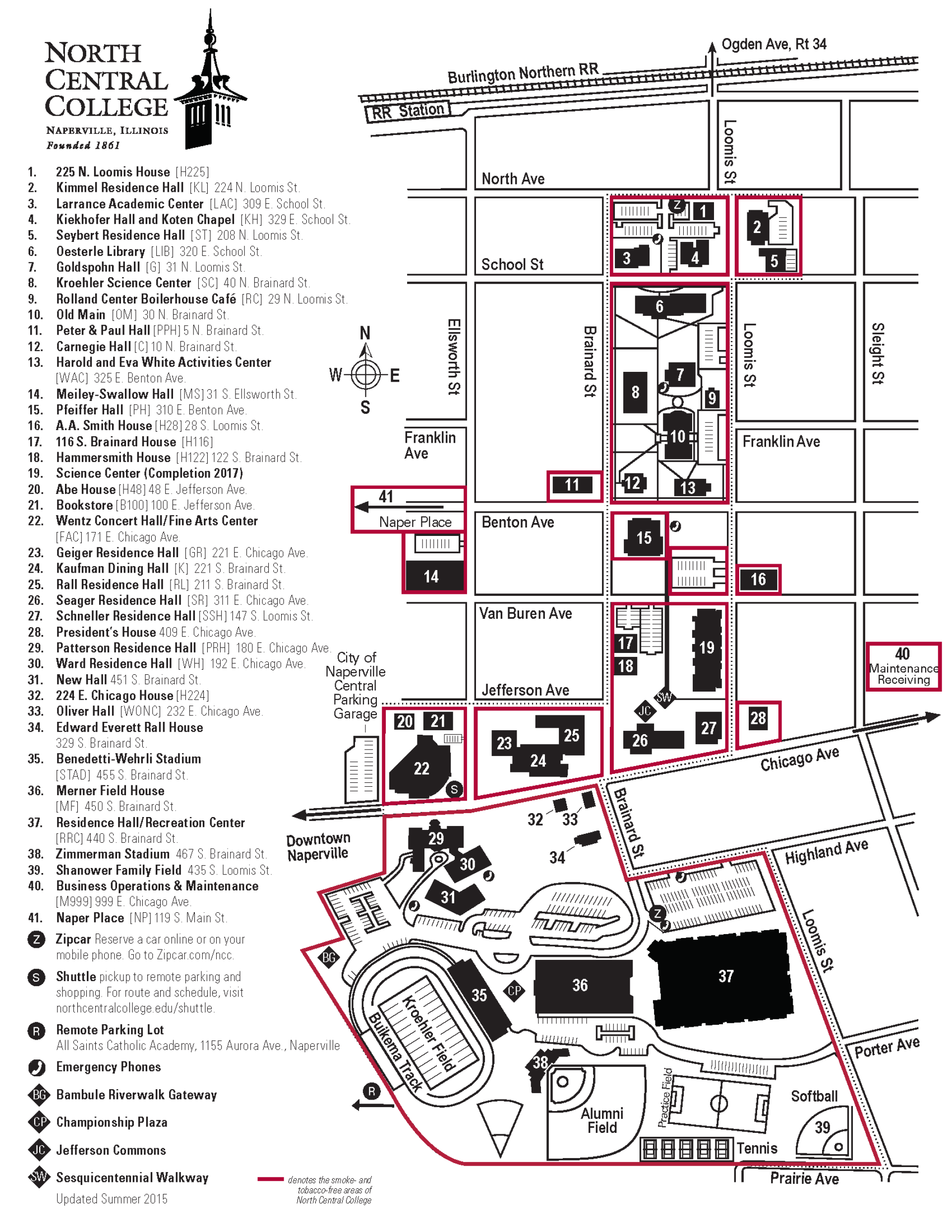 Smoke Free Campus Map