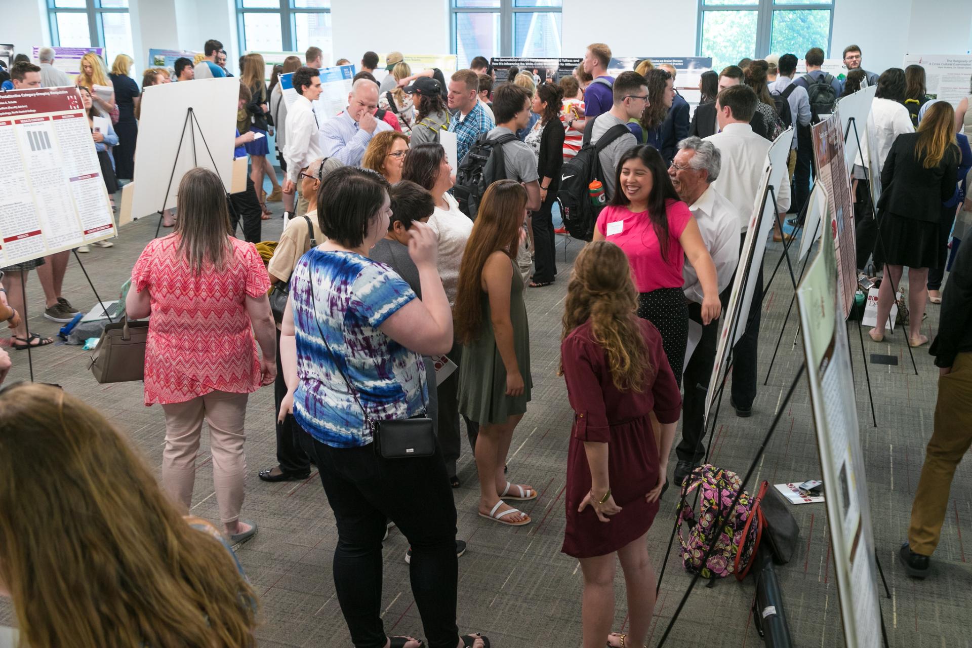 Students present undergraduate research at the Rall Symposium.