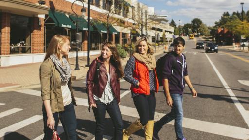 Students in downtown naperville