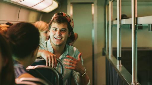 students in the train