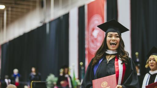 graduate at graduation ceremony