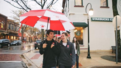 Students in Downtown Naperville