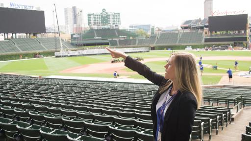 student interning at Wrigley Field