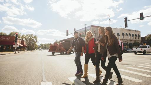 students in downtown naperville