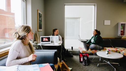 Students studying in lounge