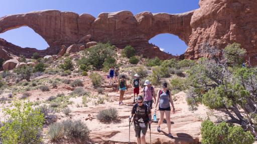 Students hiking