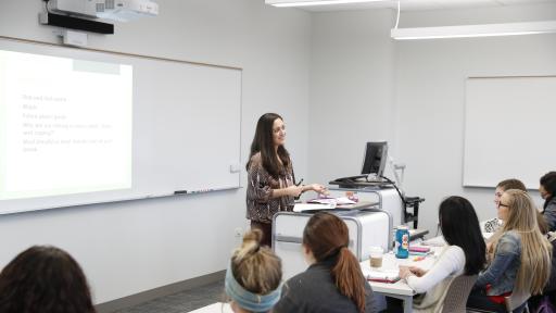 professor talking in front of class