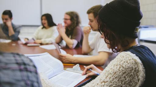 Shimer students in class