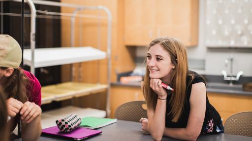 student in classroom