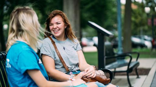 students talking