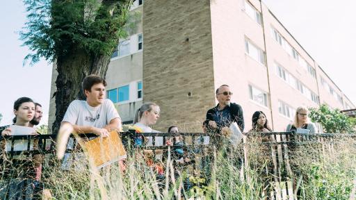 students in class outside