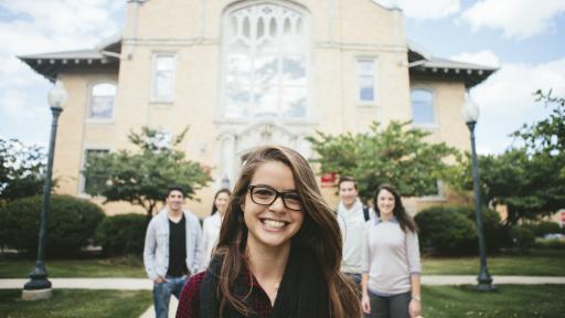 students on campus