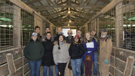 Students on a farm 