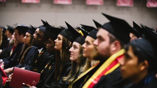 students at commencement