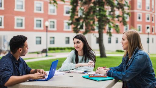 students talking