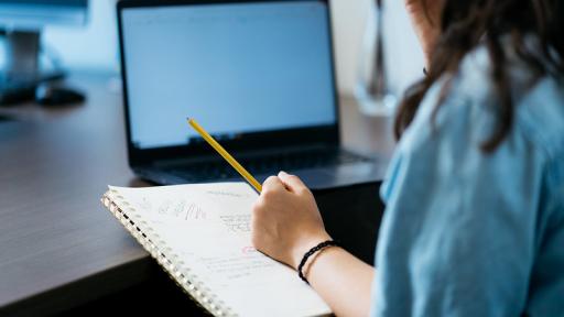 Student with laptop