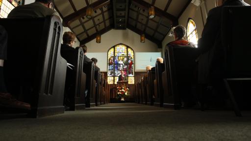 students in koten chapel