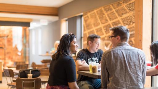 students at coffee shop