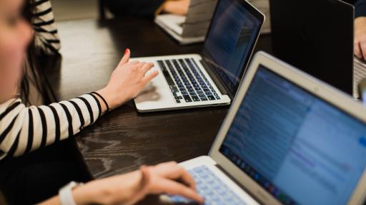 students studying online