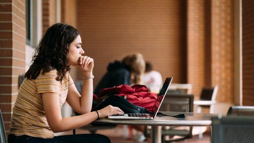student studying