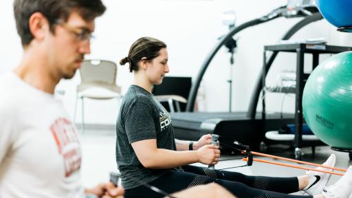 students in human performance lab