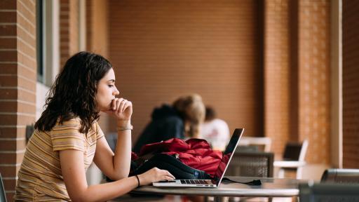 Student studying