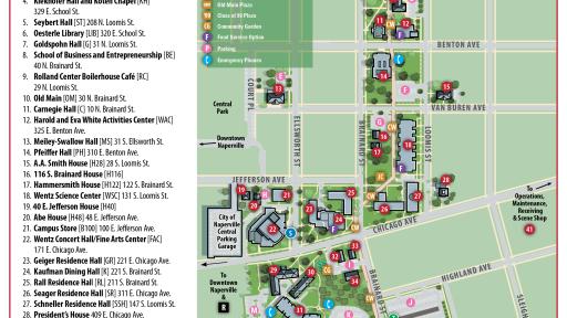 North Central College map