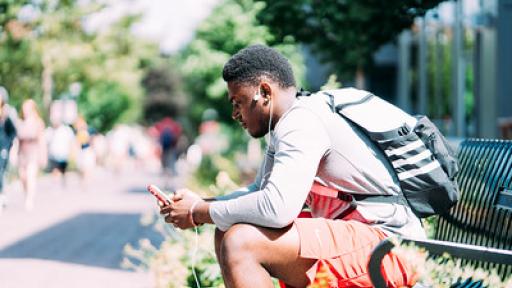 Student on cellphone