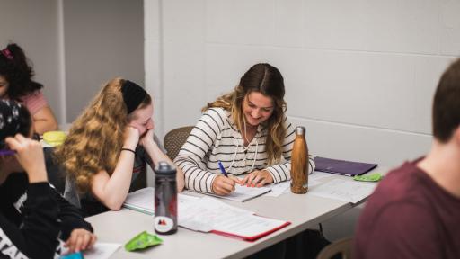 students studying