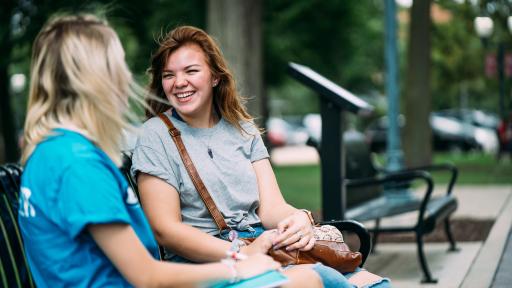 students talking