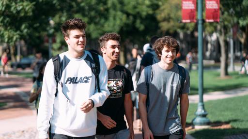 Students walking together on campus