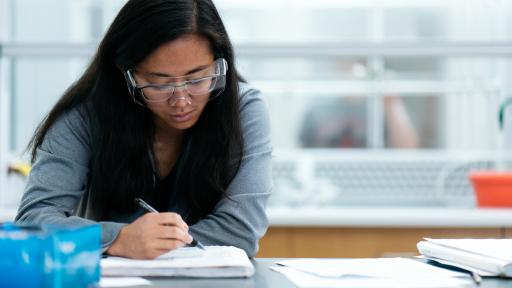 Student in a lab