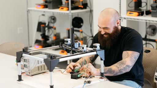 Student in lab