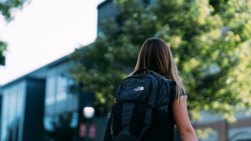 students walking on campus