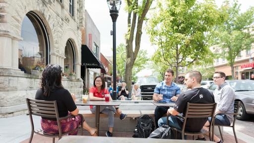 Students downtown