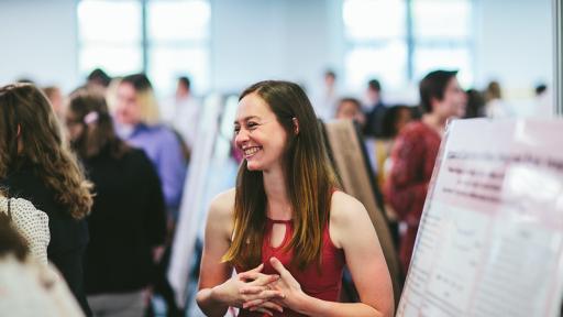 Student presenting at honors day