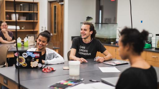 Students in lab classroom