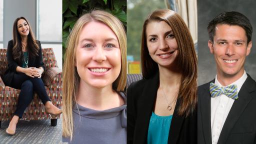 Professors Leila Azarbad, Maggie Gill, Alexis Chambers and Michael Stefanik of North Central College.