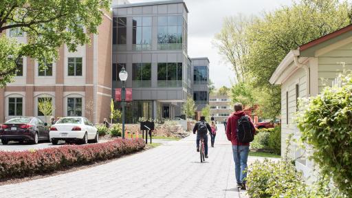 Students walking on pathway