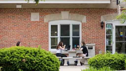 Students outside of Boho