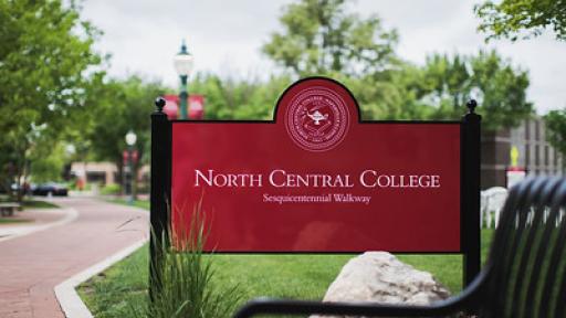 North Central College sign